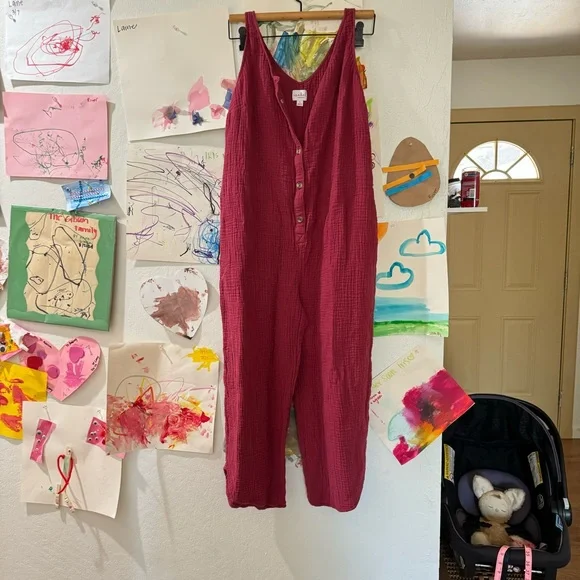 Gauze Maternity Jumpsuit Isabel Maternity Red
Cotton Pull On Pockets Crop S - Picture 9 of 9